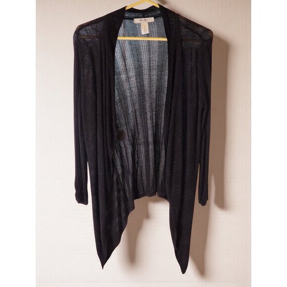 WHBM Black Draped Cardigan – Lightweight & Chic, Size M - Picture 3 of 5